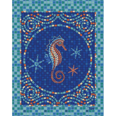 Macedonia Reef Seahorse Black Modern Wood Framed Art Print with Double Matting by Woo, Teresa