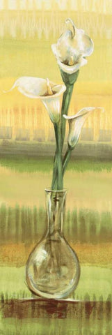 Calla Lilies White Modern Wood Framed Art Print with Double Matting by Werbelow, Selina
