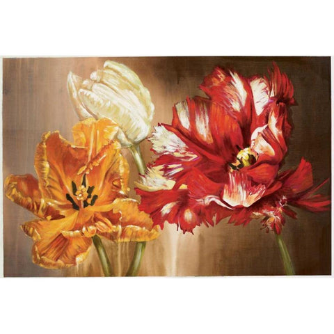 Tulips Black Modern Wood Framed Art Print by Werbelow, Selina