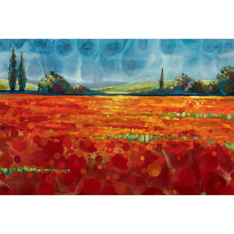 Spring Meadows I Gold Ornate Wood Framed Art Print with Double Matting by Werbelow, Selina