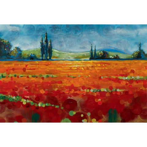 Spring Meadows II Black Modern Wood Framed Art Print by Werbelow, Selina