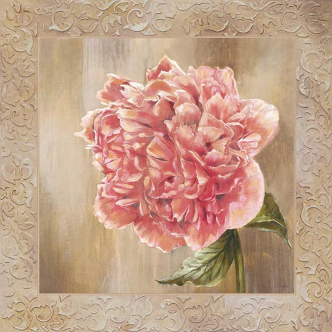 Pivoines II Gold Ornate Wood Framed Art Print with Double Matting by Werbelow, Selina