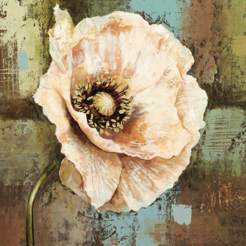 Papaver II Gold Ornate Wood Framed Art Print with Double Matting by Werbelow, Selina