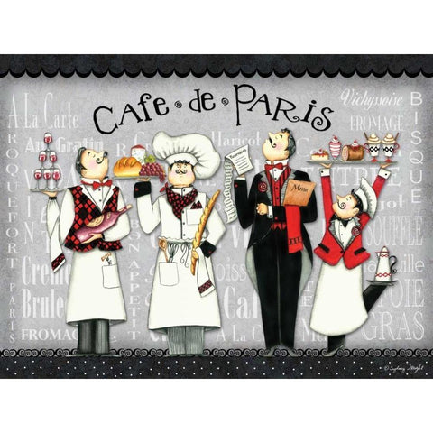 French Chefs White Modern Wood Framed Art Print by Wright, Sydney