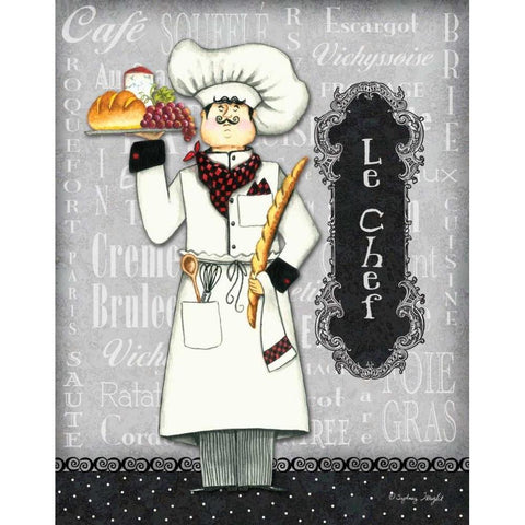 Le Chef Black Modern Wood Framed Art Print with Double Matting by Wright, Sydney