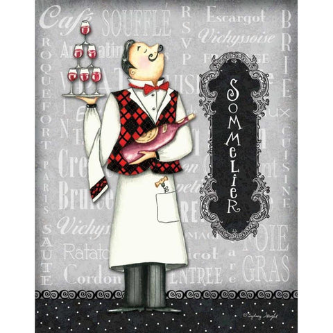 Sommelier White Modern Wood Framed Art Print by Wright, Sydney