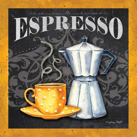 Espresso White Modern Wood Framed Art Print by Wright, Sydney