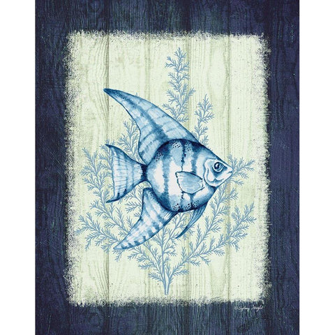 Angelfish Black Modern Wood Framed Art Print with Double Matting by Wright, Sydney