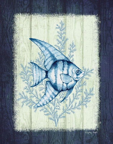 Angelfish White Modern Wood Framed Art Print with Double Matting by Wright, Sydney