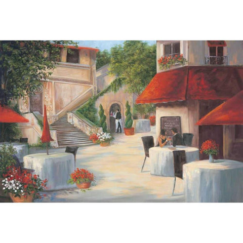 Cafe de Vittori II White Modern Wood Framed Art Print by Wacaster, Linda