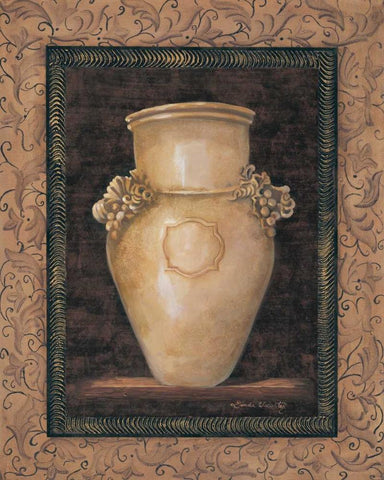 Ancient Pottery II Black Ornate Wood Framed Art Print with Double Matting by Wacaster, Linda