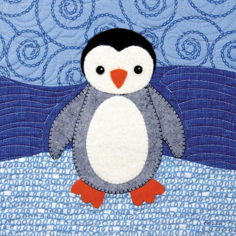 Penguin Black Modern Wood Framed Art Print by White, Betz