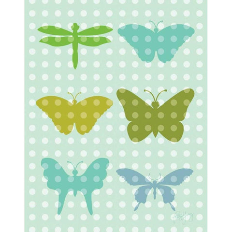 Butterflies I White Modern Wood Framed Art Print by Young, Patty