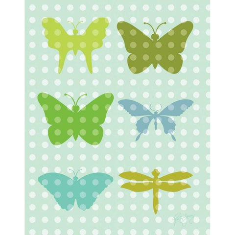 Butterflies II White Modern Wood Framed Art Print by Young, Patty