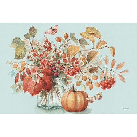 Autumn in Nature 01 on Aqua White Modern Wood Framed Art Print by Audit, Lisa