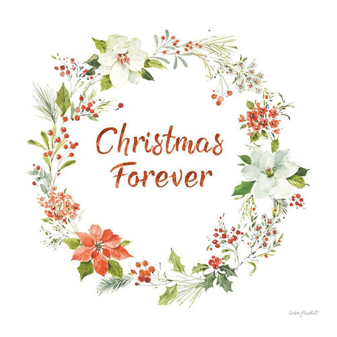 Christmas Forever VI White Modern Wood Framed Art Print with Double Matting by Audit, Lisa