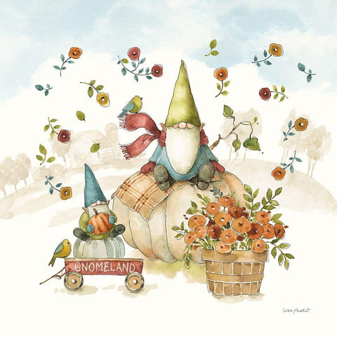 Everyday Gnomes XI-Harvest White Modern Wood Framed Art Print by Audit, Lisa