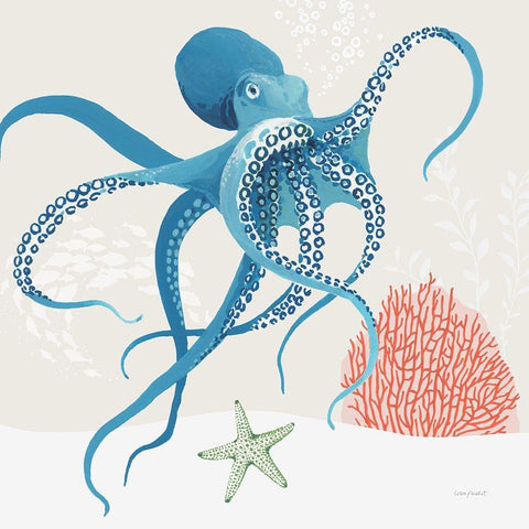 Free As the Ocean II on Sand Black Modern Wood Framed Art Print with Double Matting by Audit, Lisa