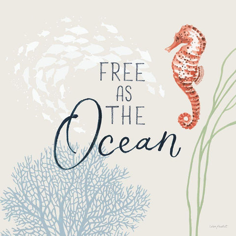 Free As the Ocean IX on Sand White Modern Wood Framed Art Print by Audit, Lisa