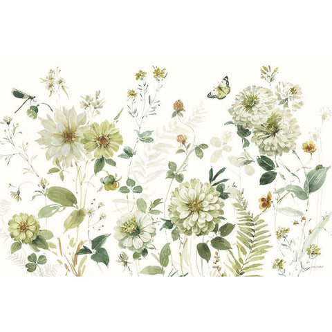 Green Fields I Gold Ornate Wood Framed Art Print with Double Matting by Audit, Lisa