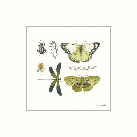 Green Fields XII White Modern Wood Framed Art Print with Double Matting by Audit, Lisa