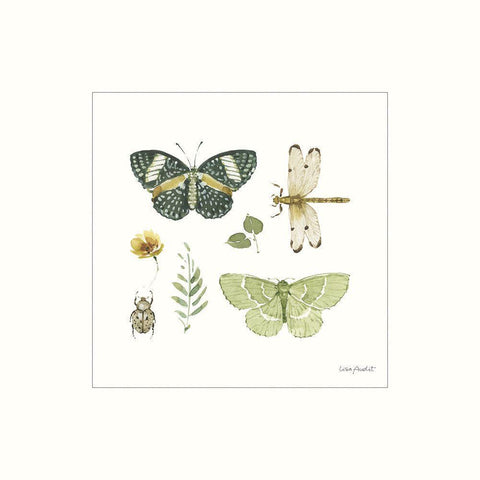 Green Fields XIII Gold Ornate Wood Framed Art Print with Double Matting by Audit, Lisa