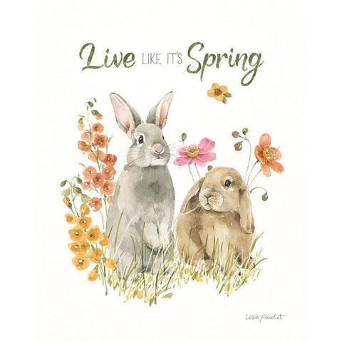 Hop on Spring VII White Modern Wood Framed Art Print by Audit, Lisa