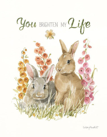 Hop on Spring IX White Modern Wood Framed Art Print with Double Matting by Audit, Lisa