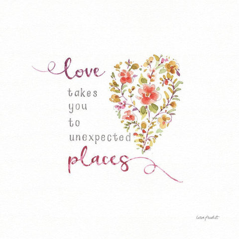 My Blooming Heart Gold Ornate Wood Framed Art Print with Double Matting by Audit, Lisa