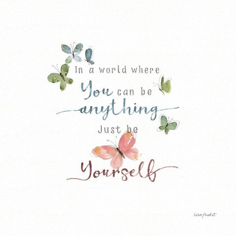 Be Yourself White Modern Wood Framed Art Print with Double Matting by Audit, Lisa