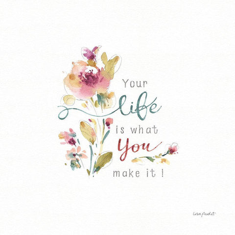 Life is what you make it White Modern Wood Framed Art Print with Double Matting by Audit, Lisa