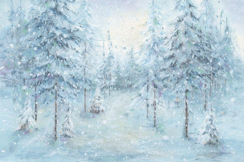 Let it Snow 03 White Modern Wood Framed Art Print with Double Matting by Audit, Lisa