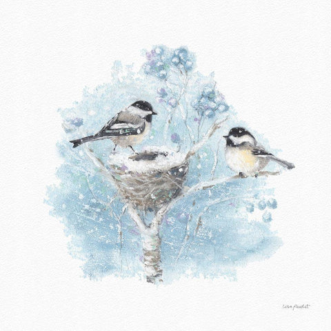 Let it Snow 04 White Modern Wood Framed Art Print with Double Matting by Audit, Lisa