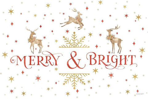 Merry And Bright 08 White Modern Wood Framed Art Print with Double Matting by Audit, Lisa