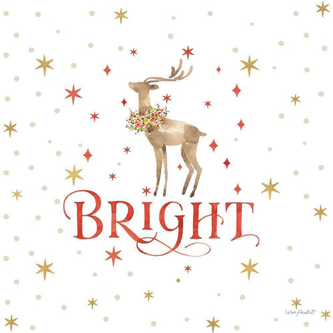 Merry And Bright 10 White Modern Wood Framed Art Print with Double Matting by Audit, Lisa