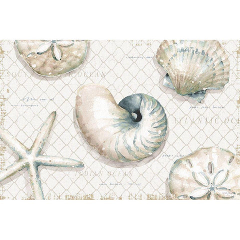 Ocean View I Gold Ornate Wood Framed Art Print with Double Matting by Audit, Lisa