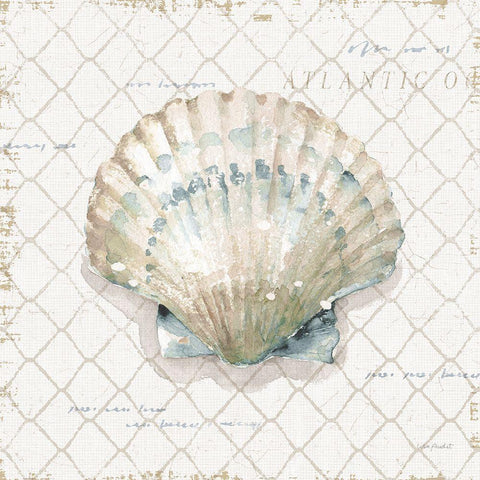 Ocean View III Gold Ornate Wood Framed Art Print with Double Matting by Audit, Lisa