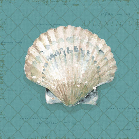 Ocean View III on Teal White Modern Wood Framed Art Print by Audit, Lisa