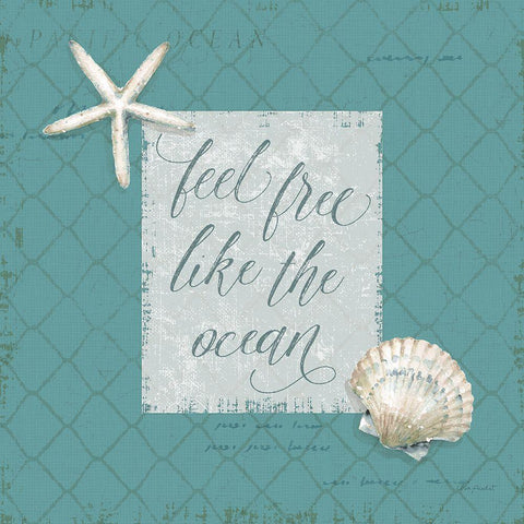 Ocean View VI on Teal White Modern Wood Framed Art Print by Audit, Lisa