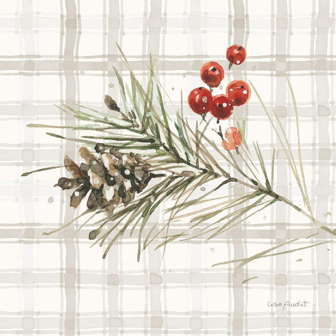 Poinsettia Village VII Black Ornate Wood Framed Art Print with Double Matting by Audit, Lisa