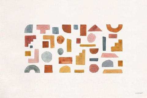 Shapes and Forms 01 White Modern Wood Framed Art Print with Double Matting by Audit, Lisa