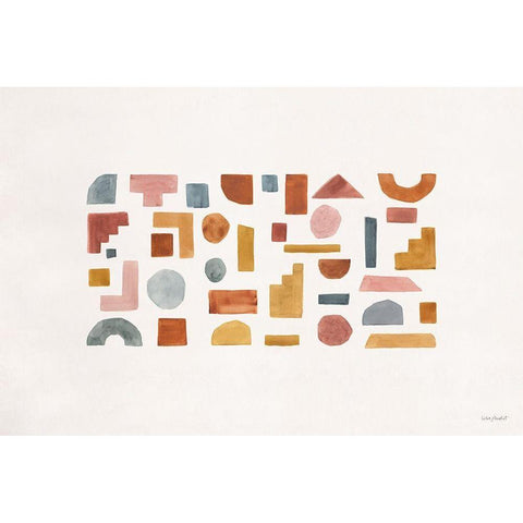 Shapes and Forms 01 Black Modern Wood Framed Art Print with Double Matting by Audit, Lisa