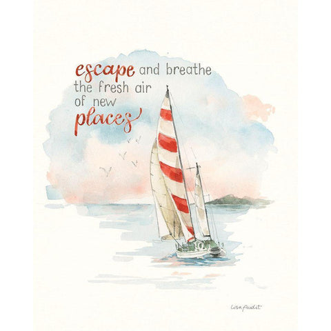 Seaside Journey VI White Modern Wood Framed Art Print by Audit, Lisa