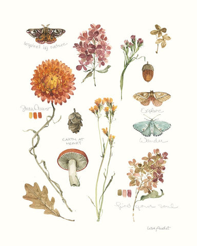 Seasons Study V Black Ornate Wood Framed Art Print with Double Matting by Audit, Lisa