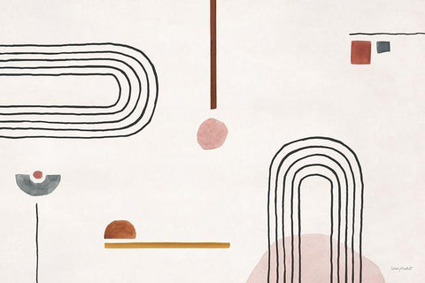 Sierra Abstract 04 White Modern Wood Framed Art Print with Double Matting by Audit, Lisa