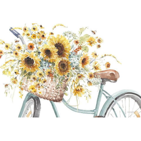 Sunflowers Forever 02 White Modern Wood Framed Art Print by Audit, Lisa