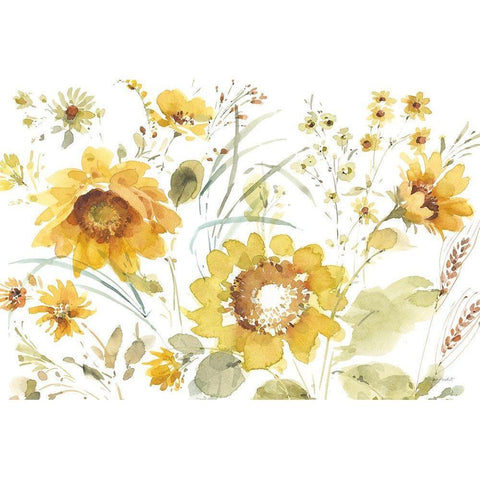 Sunflowers Forever 03 Black Modern Wood Framed Art Print with Double Matting by Audit, Lisa