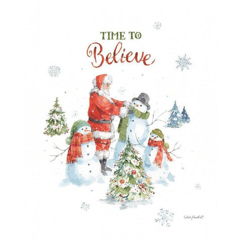 Welcoming Santa 02 Black Modern Wood Framed Art Print with Double Matting by Audit, Lisa