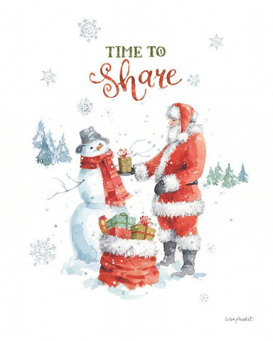 Welcoming Santa 05 White Modern Wood Framed Art Print with Double Matting by Audit, Lisa