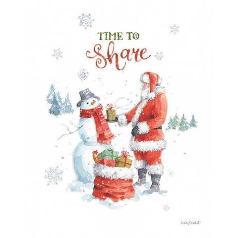 Welcoming Santa 05 Black Modern Wood Framed Art Print by Audit, Lisa